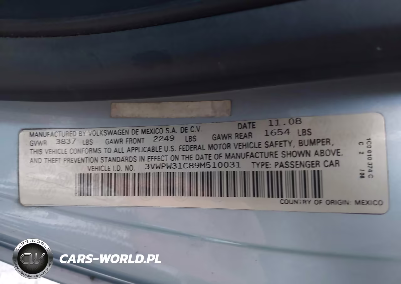 2009 Volkswagen New Beetle 2.5L VIN:3VWPW31C89M510031 - 9