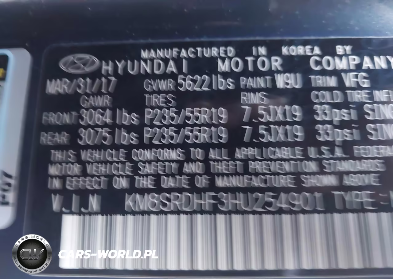 2017 Hyundai Santa Fe Limited Ultimate VIN:KM8SRDHF3HU254901 - 9