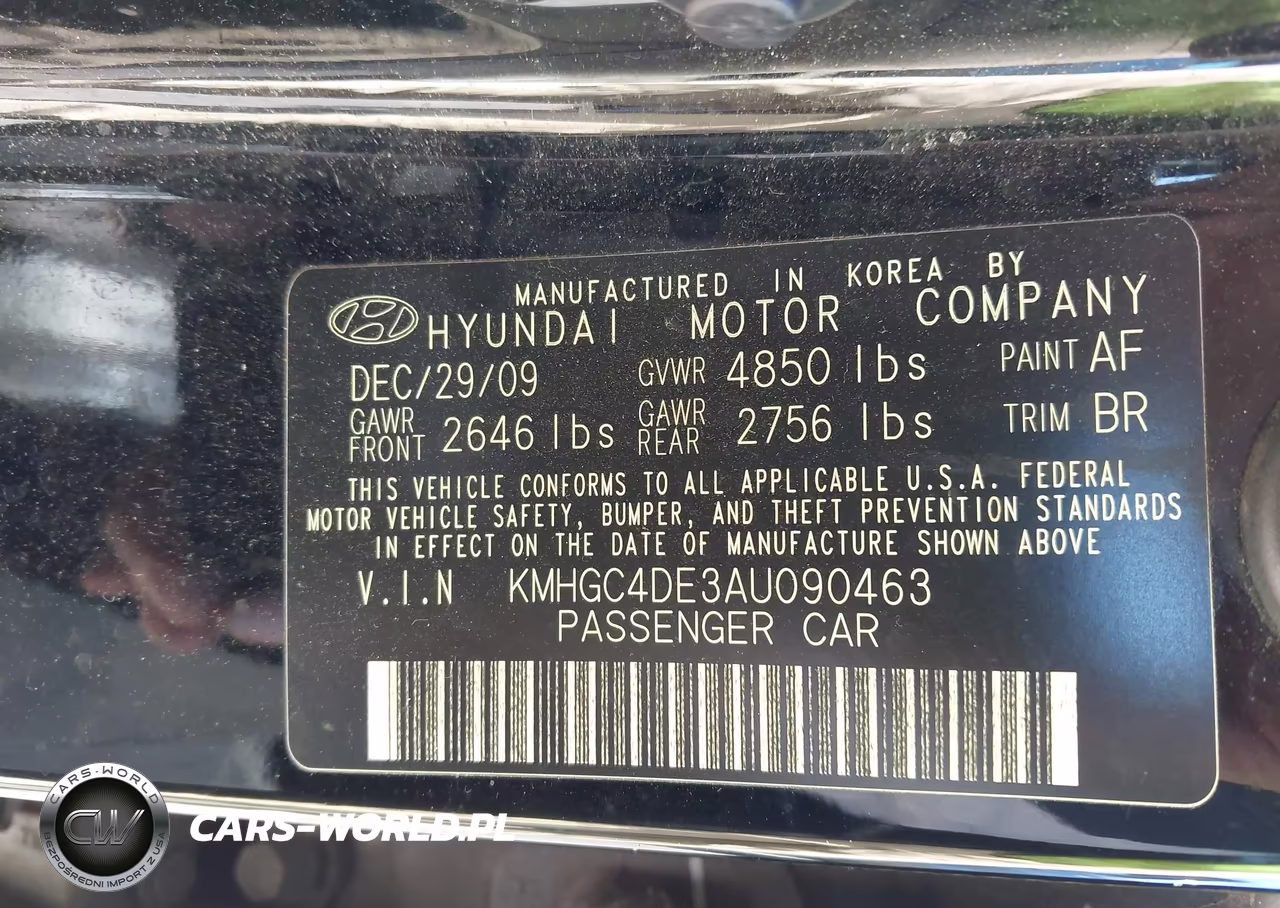 2010 Hyundai Genesis 3.8 VIN:KMHGC4DE3AU090463 - 9