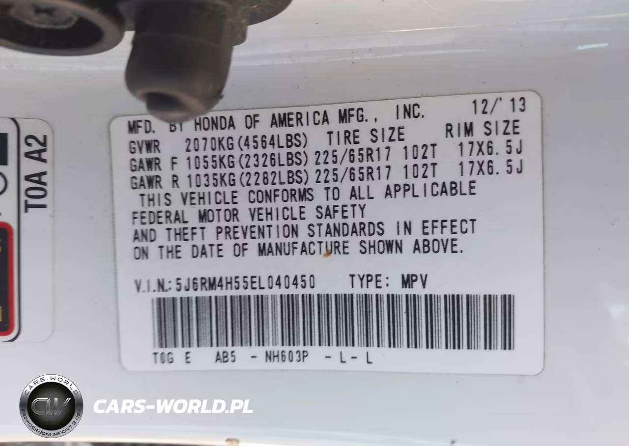 2014 Honda Cr-V Ex VIN:5J6RM4H55EL040450 - 9