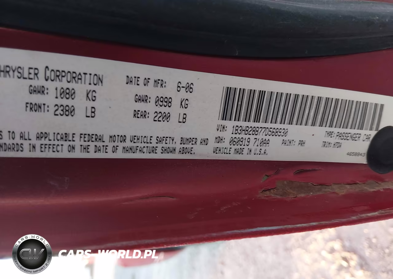 2007 Dodge Caliber VIN:1B3HB28B77D568930 - 9