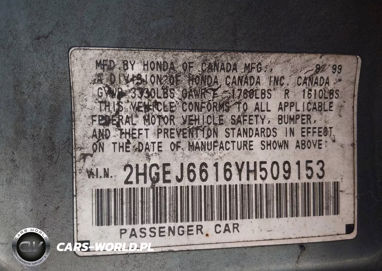2000 Honda Civic Value Package VIN:2HGEJ6616YH509153 - 9