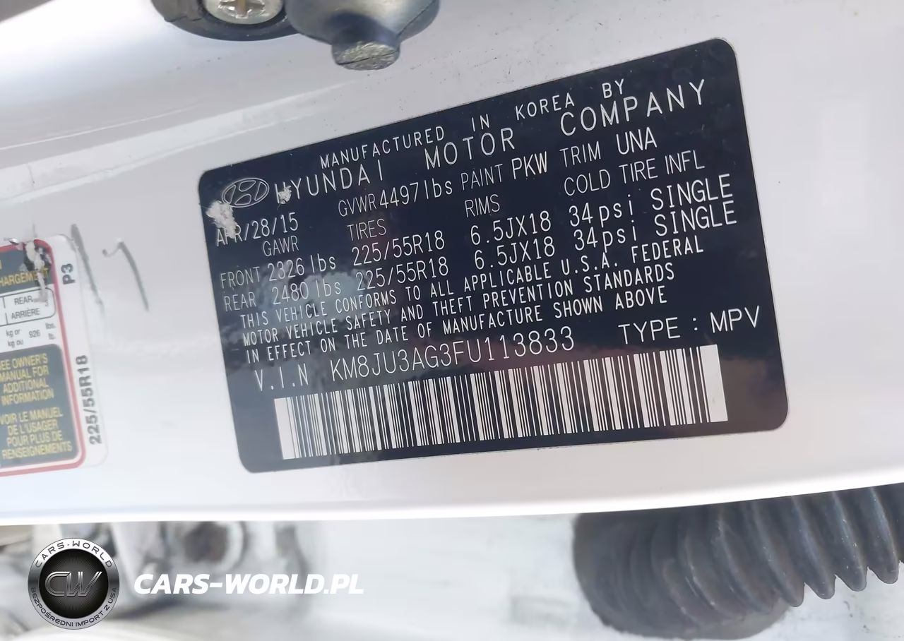 2015 Hyundai Tucson Limited VIN:KM8JU3AG3FU113833 - 9