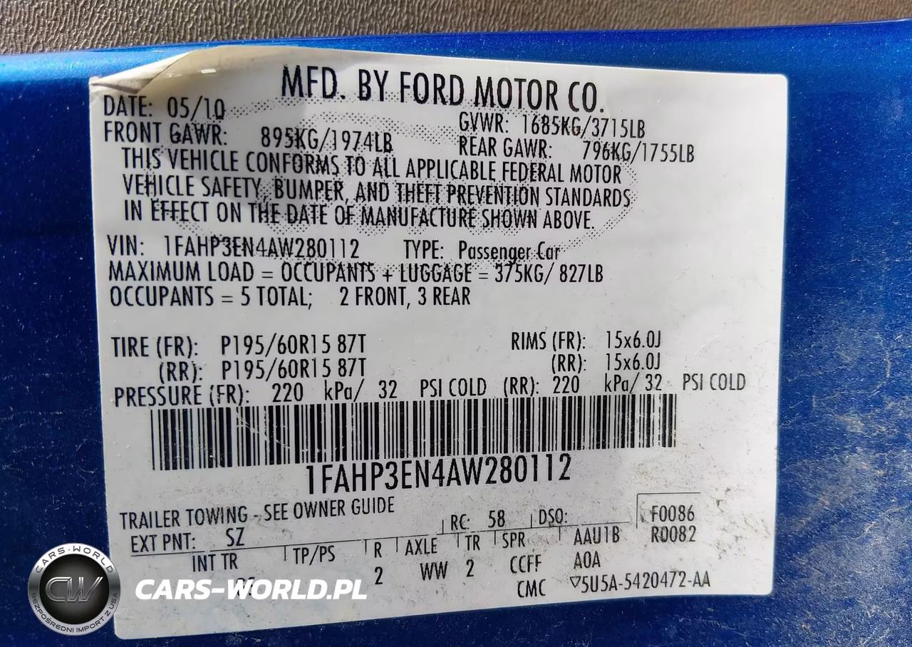 2010 Ford Focus S VIN:1FAHP3EN4AW280112 - 9