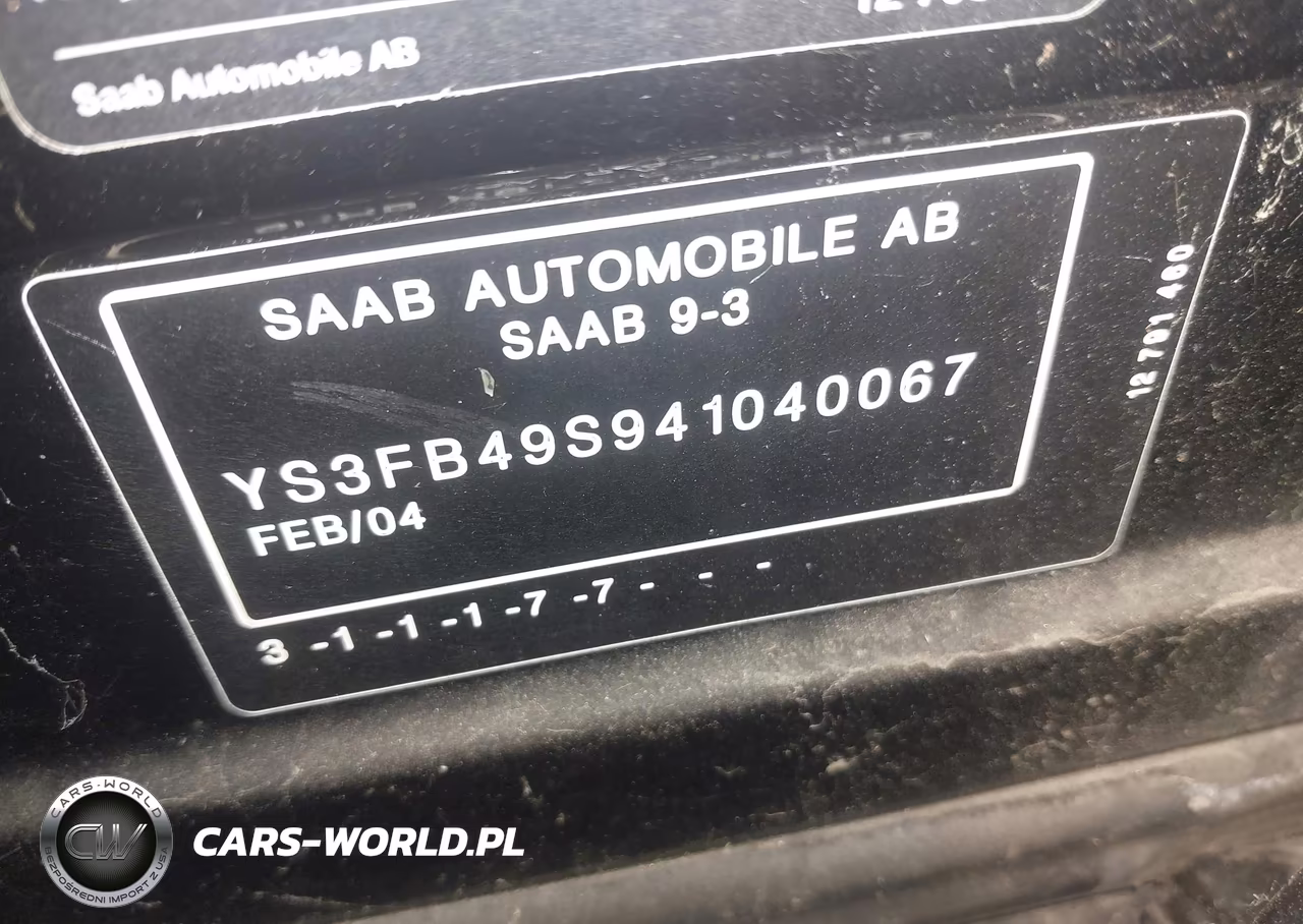 2004 Saab 9-3 Linear VIN:YS3FB49S941040067 - 9