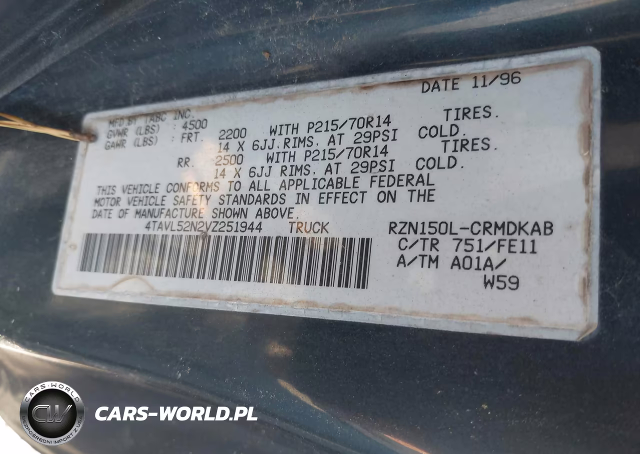 1997 Toyota Tacoma VIN:4TAVL52N2VZ251944 - 9