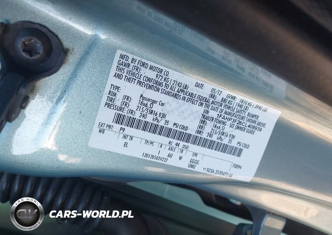 2012 Ford Focus Se VIN:1FAHP3F26CL408939 - 9