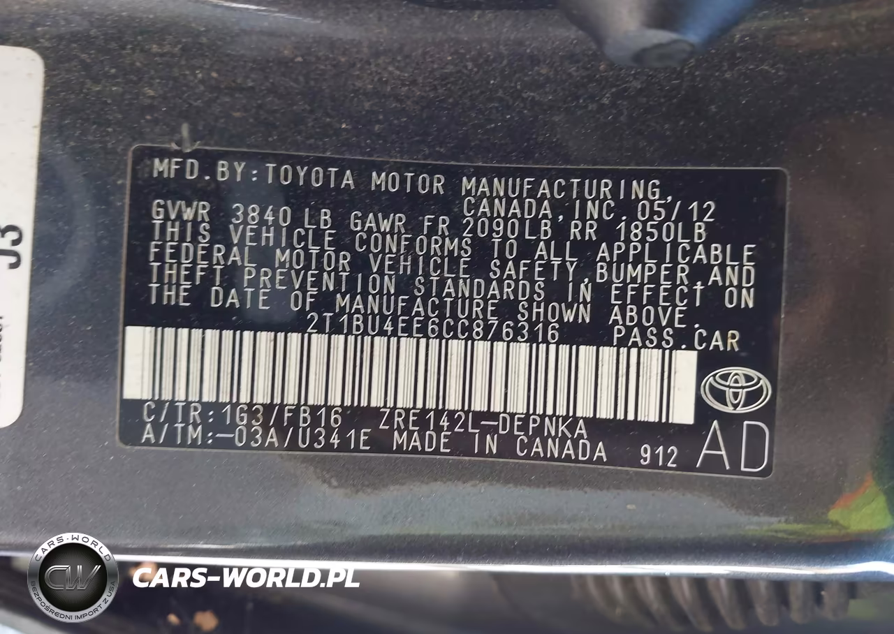 2012 Toyota Corolla Le VIN:2T1BU4EE6CC876316 - 9