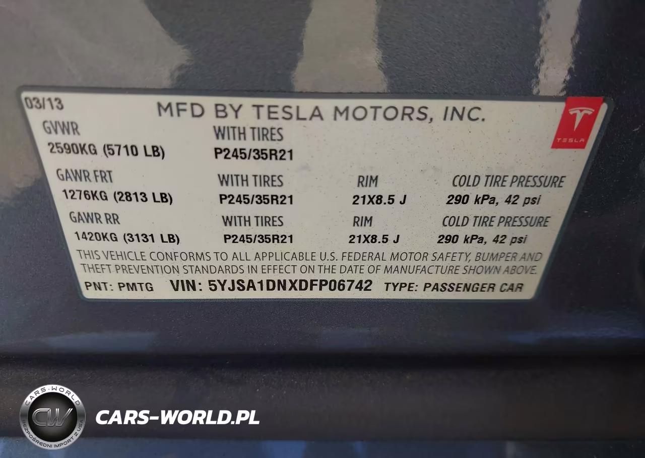 2013 Tesla Model S VIN:5YJSA1DNXDFP06742 - 9