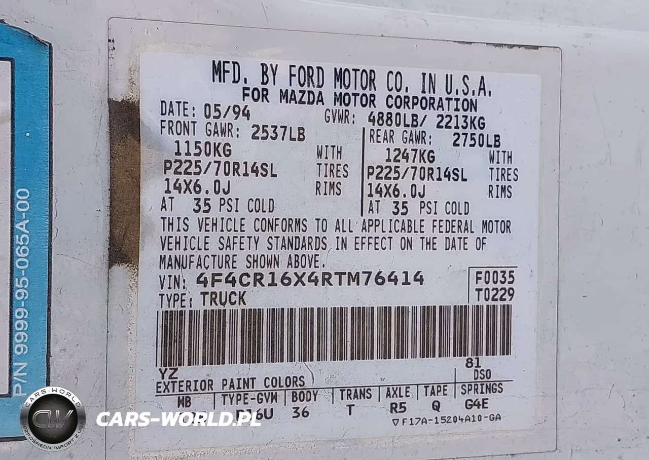 1994 Mazda B4000 Cab Plus VIN:4F4CR16X4RTM76414 - 9