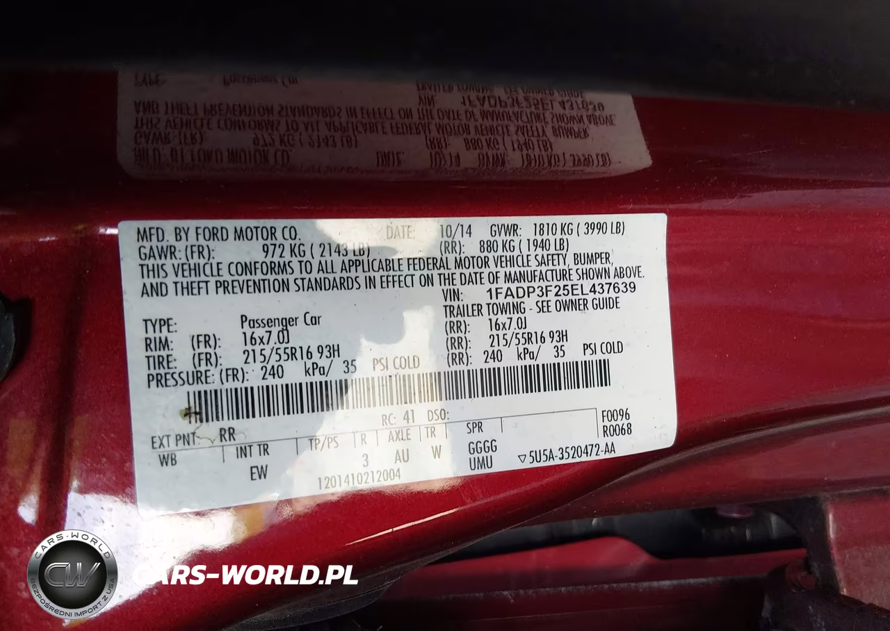 2014 Ford Focus Se VIN:1FADP3F25EL437639 - 9