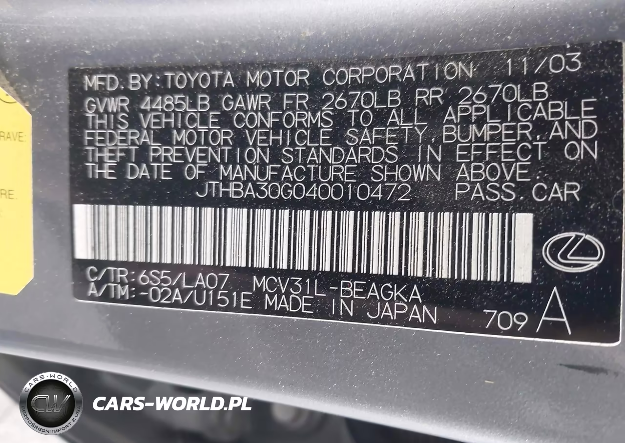 2004 Lexus Es 330 VIN:JTHBA30G040010472 - 9