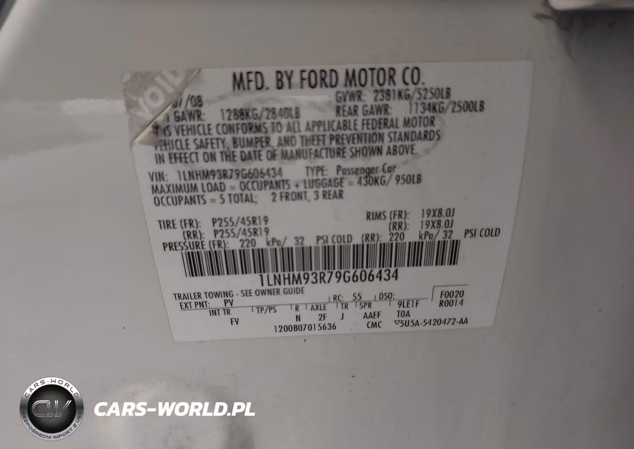 2009 Lincoln Mks VIN:1LNHM93R79G606434 - 9