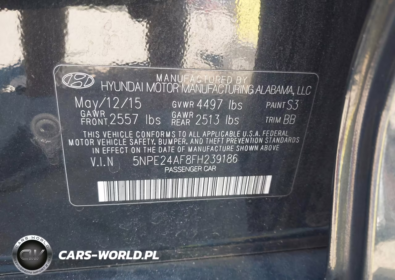 2015 Hyundai Sonata Se VIN:5NPE24AF8FH239186 - 9