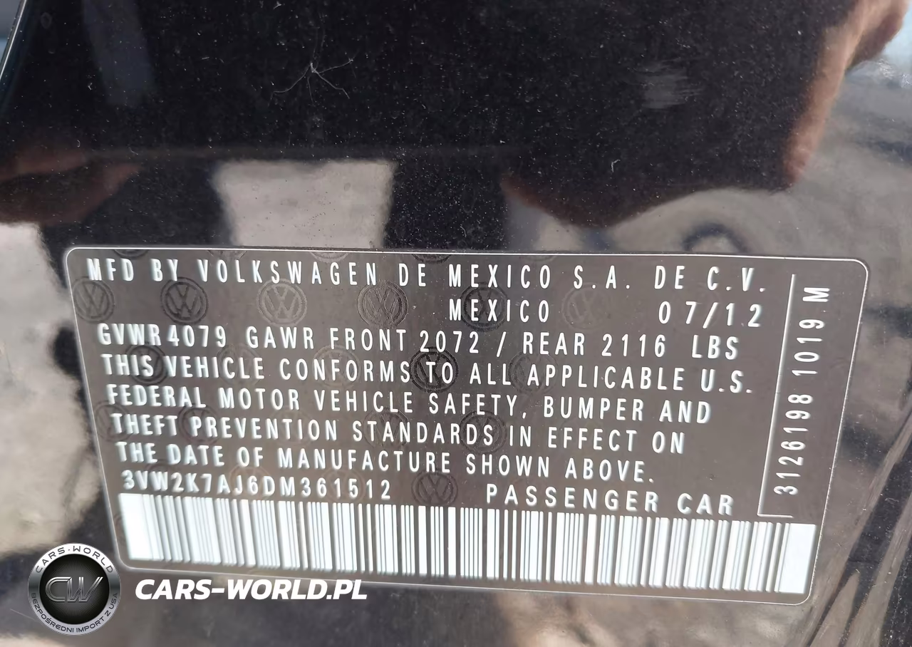 2013 Volkswagen Jetta 2.0L S VIN:3VW2K7AJ6DM361512 - 9