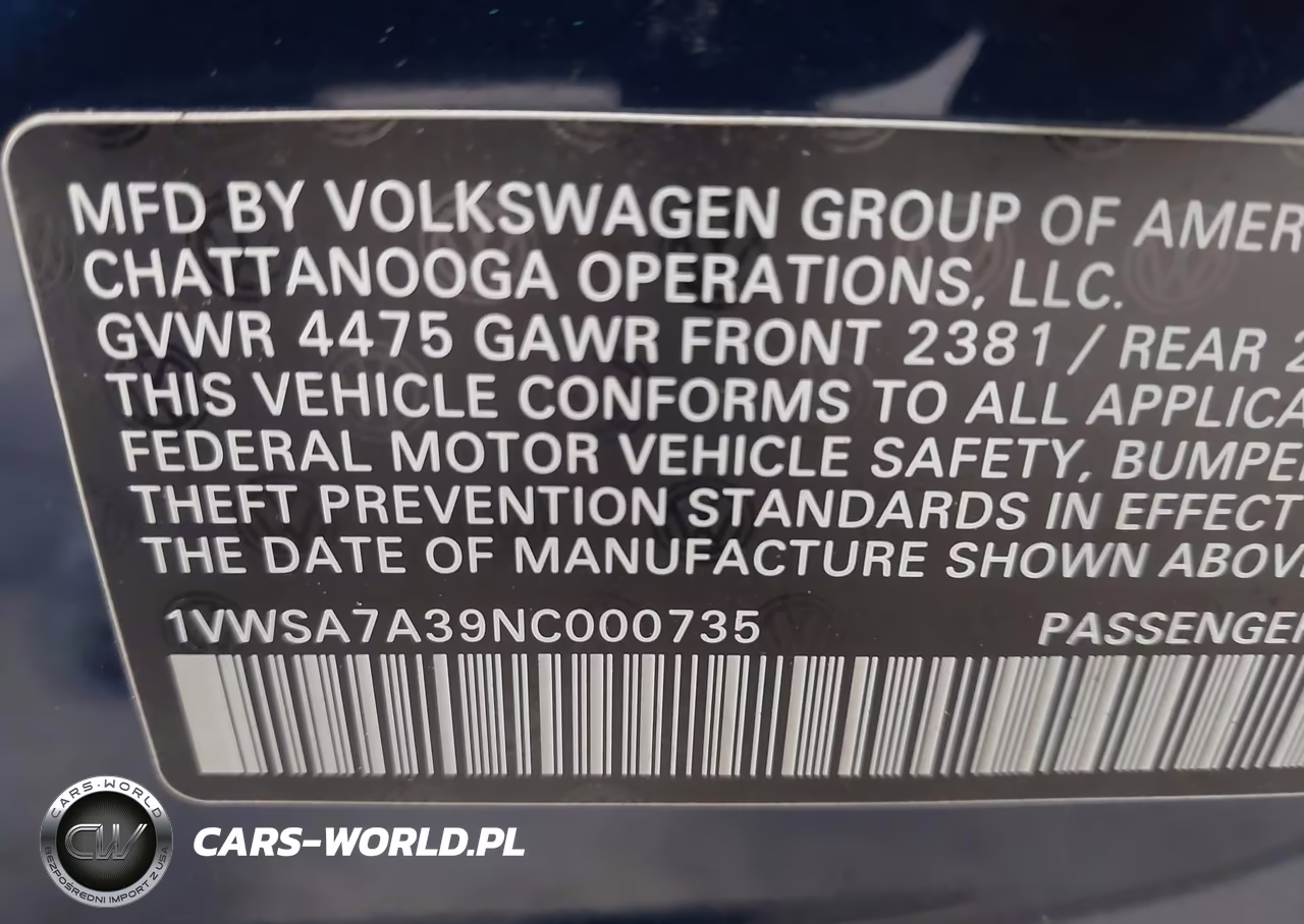 2022 Volkswagen Passat 2.0T Se VIN:1VWSA7A39NC000735 - 9