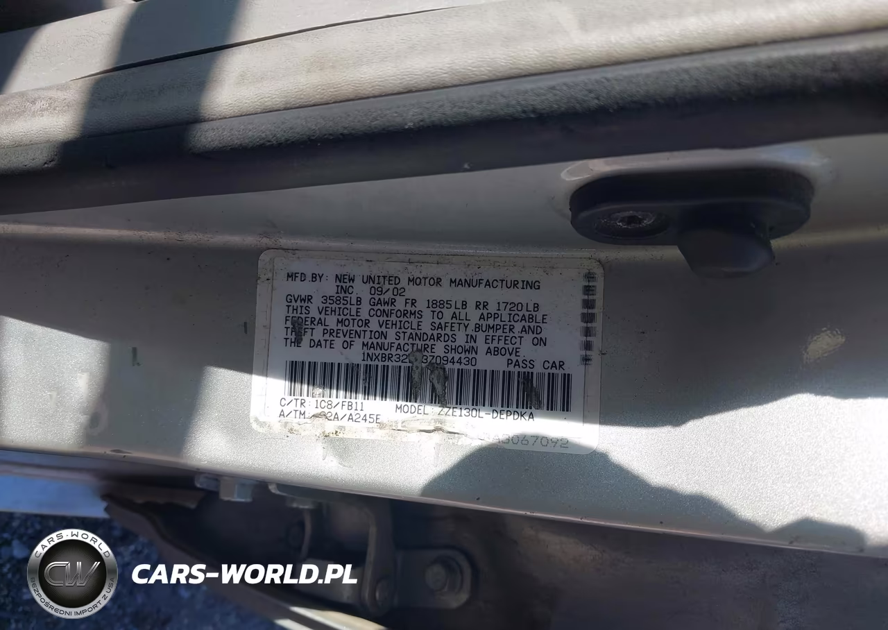 2003 Toyota Corolla Ce VIN:1NXBR32E73Z094430 - 9
