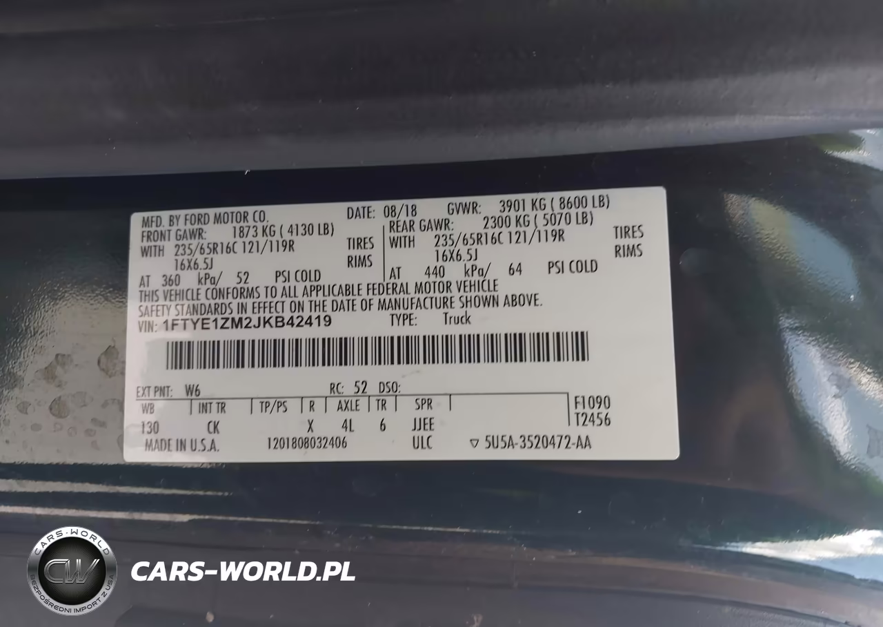 2018 Ford Transit-150 VIN:1FTYE1ZM2JKB42419 - 9