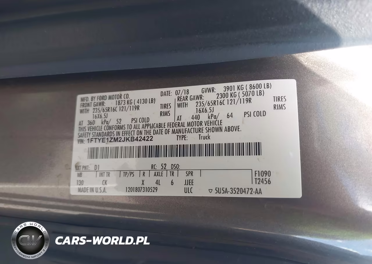 2018 Ford Transit-150 VIN:1FTYE1ZM2JKB42422 - 9