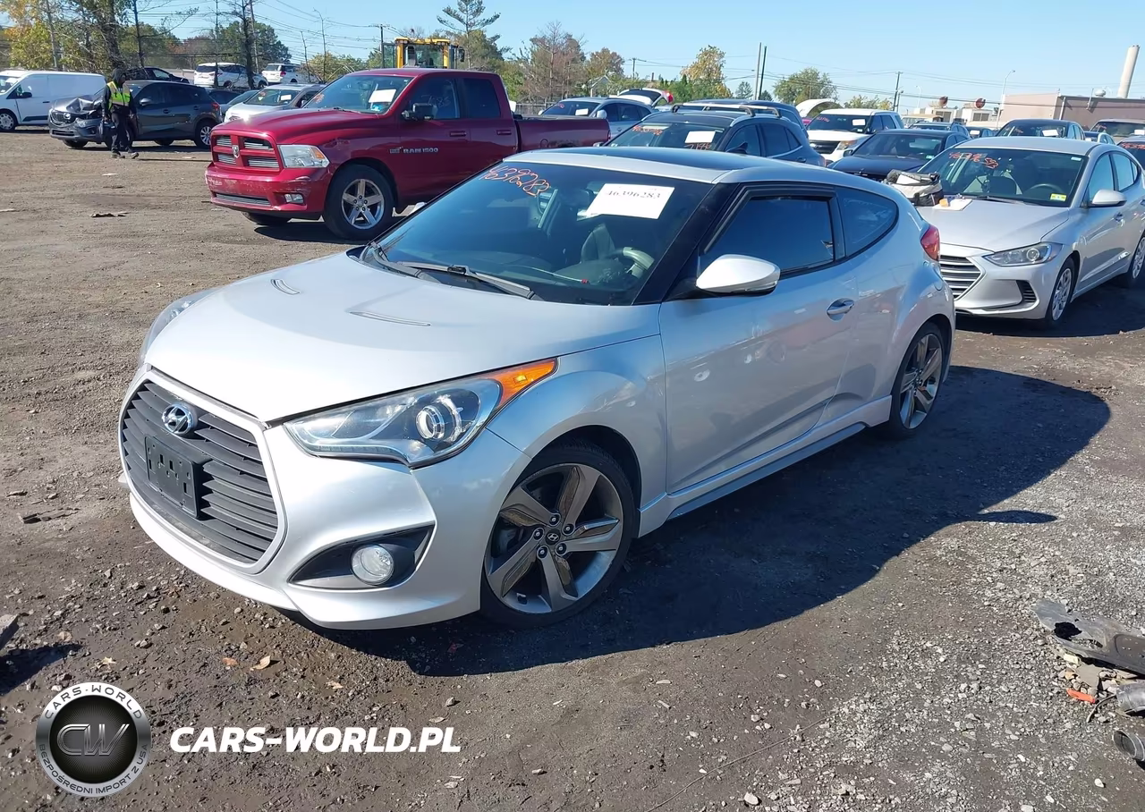2013 Hyundai Veloster Turbo W-Blue VIN:KMHTC6AE7DU111818 - 2