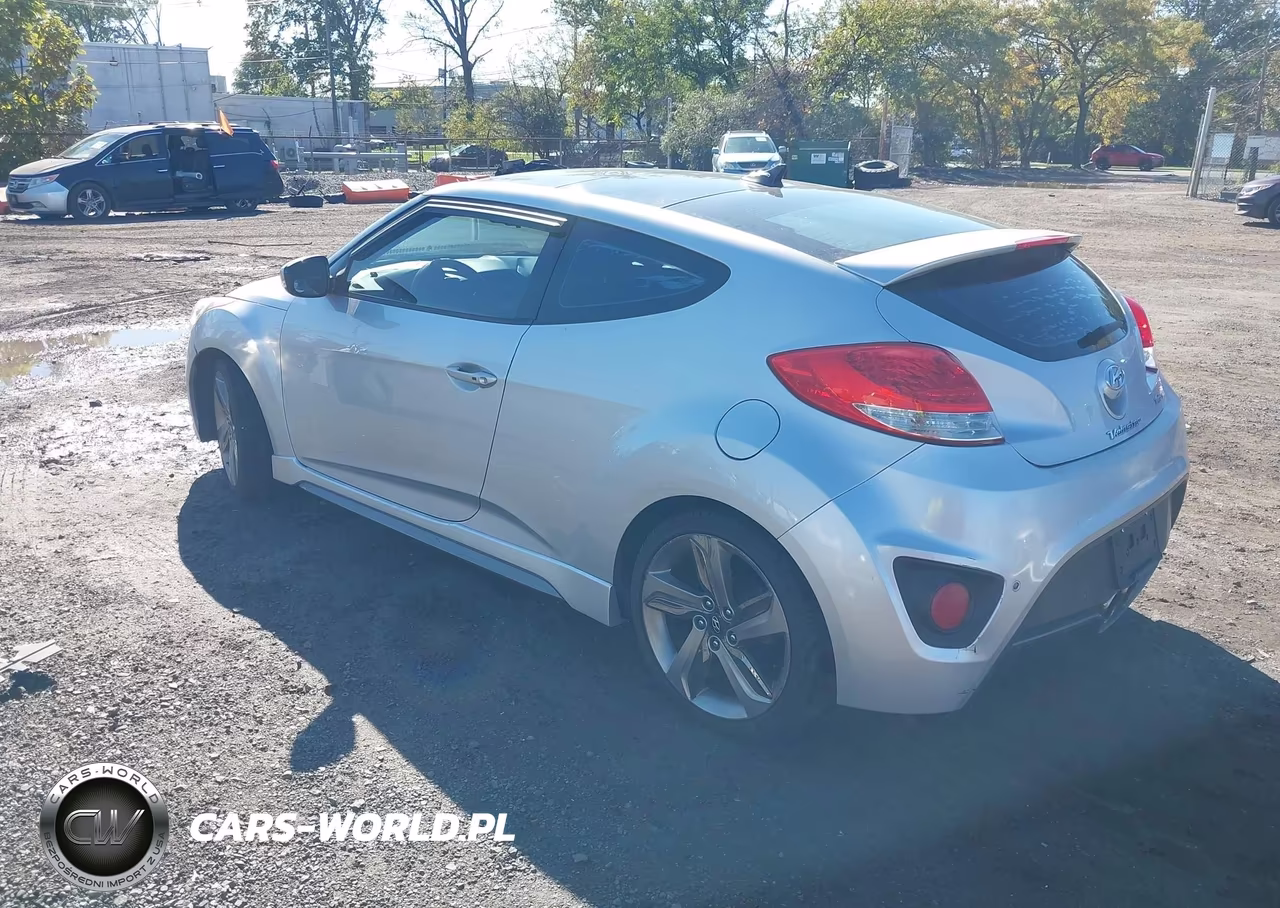 2013 Hyundai Veloster Turbo W-Blue VIN:KMHTC6AE7DU111818 - 3