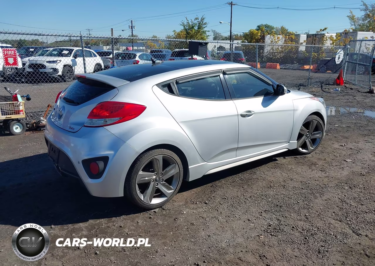 2013 Hyundai Veloster Turbo W-Blue VIN:KMHTC6AE7DU111818 - 4