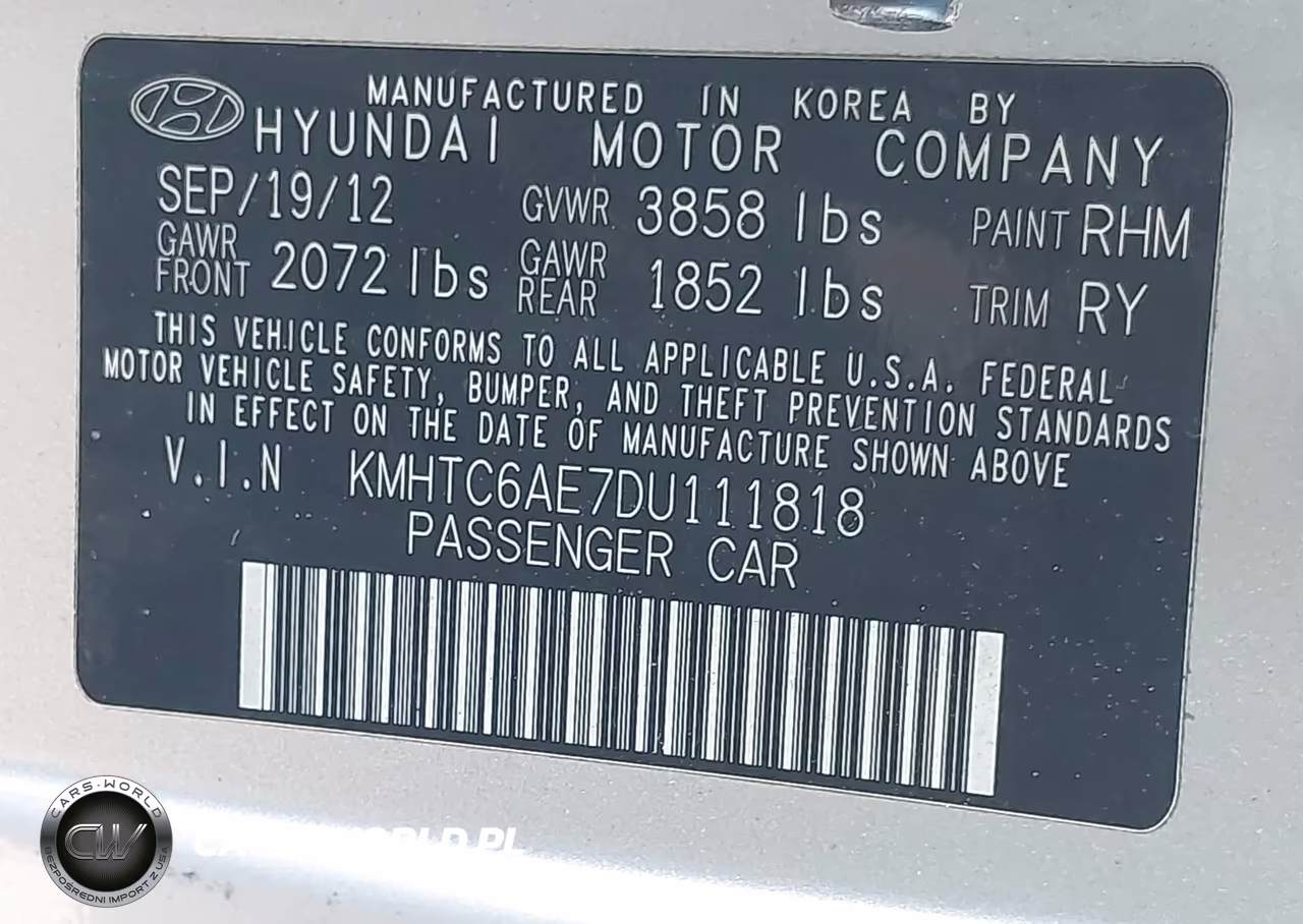2013 Hyundai Veloster Turbo W-Blue VIN:KMHTC6AE7DU111818 - 9