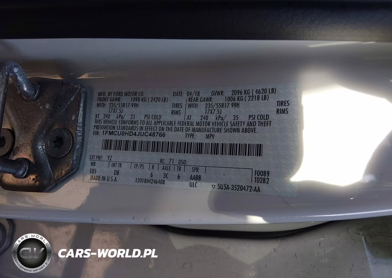 2018 Ford Escape Sel VIN:1FMCU0HD4JUC48766 - 9