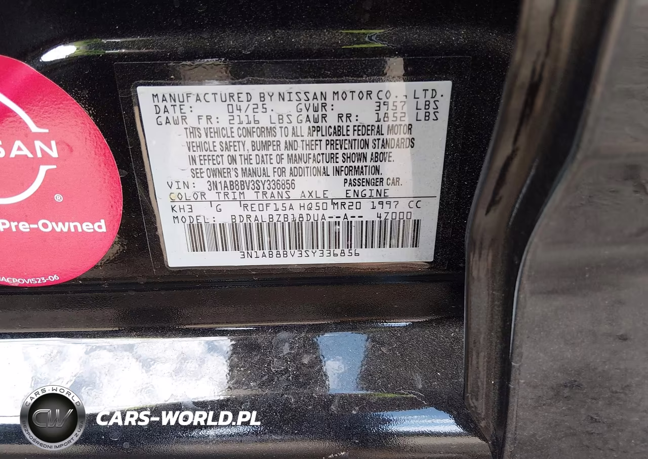 2025 Nissan Sentra S VIN:3N1AB8BV3SY336856 - 9