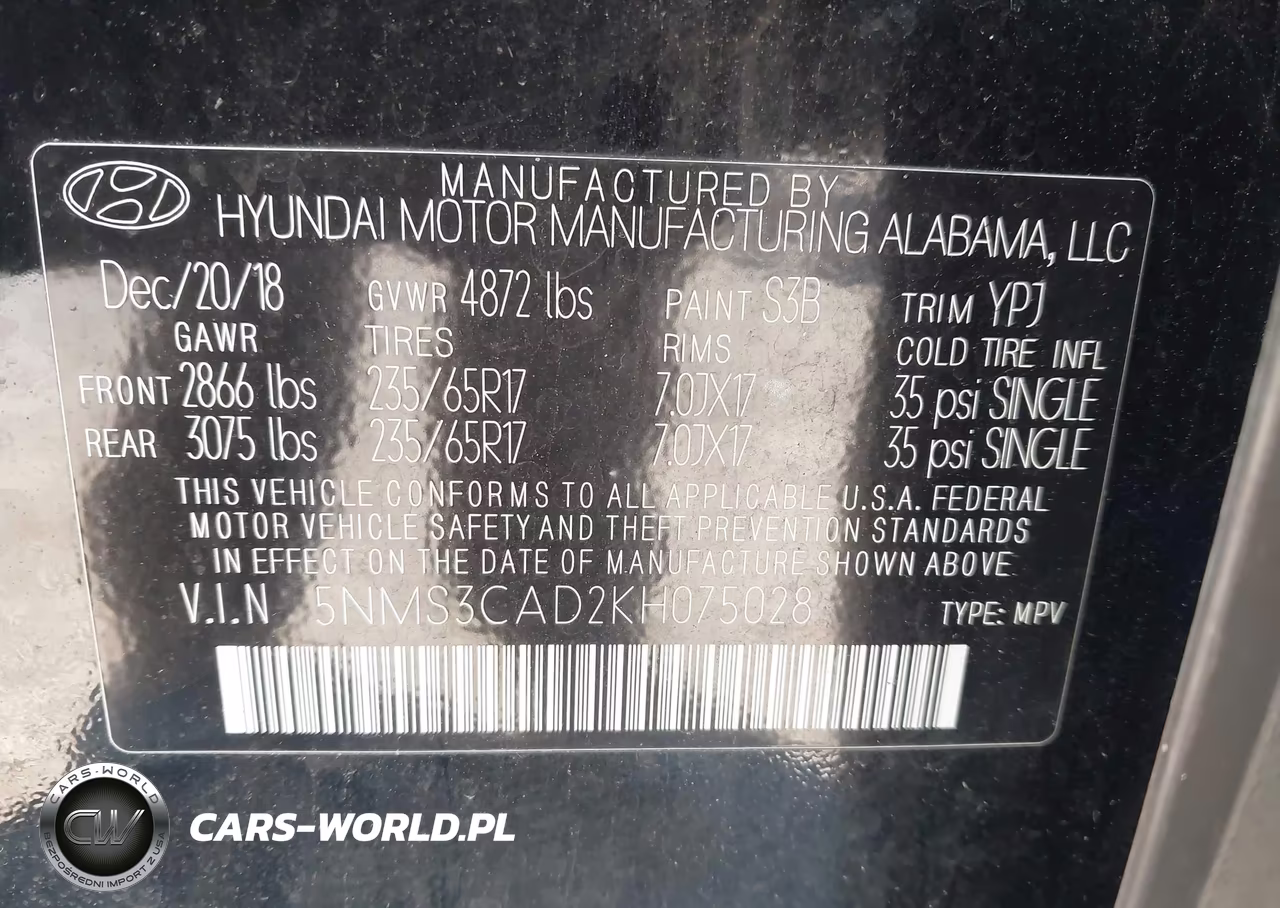 2019 Hyundai Santa Fe Sel VIN:5NMS3CAD2KH075028 - 9
