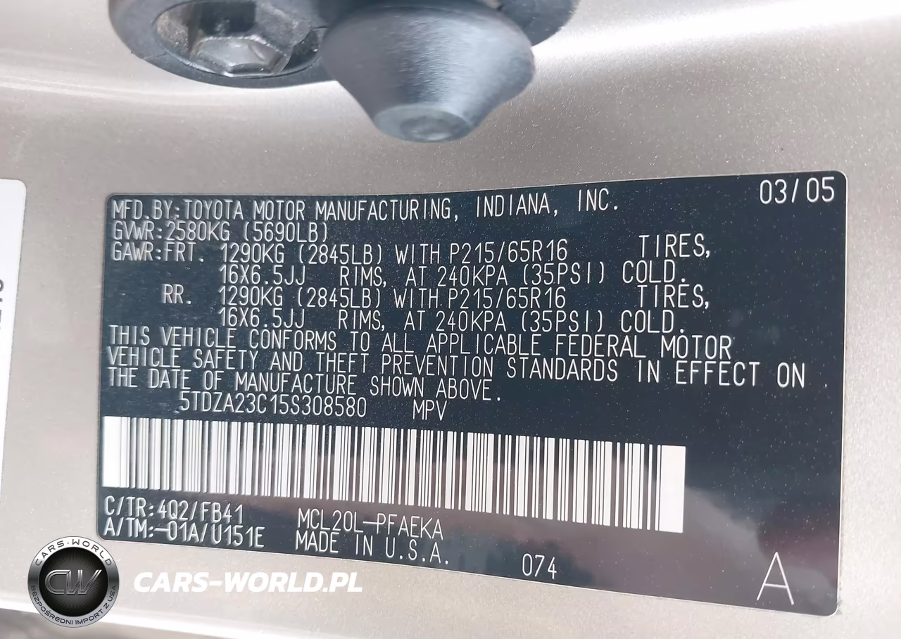 2005 Toyota Sienna Le VIN:5TDZA23C15S308580 - 9