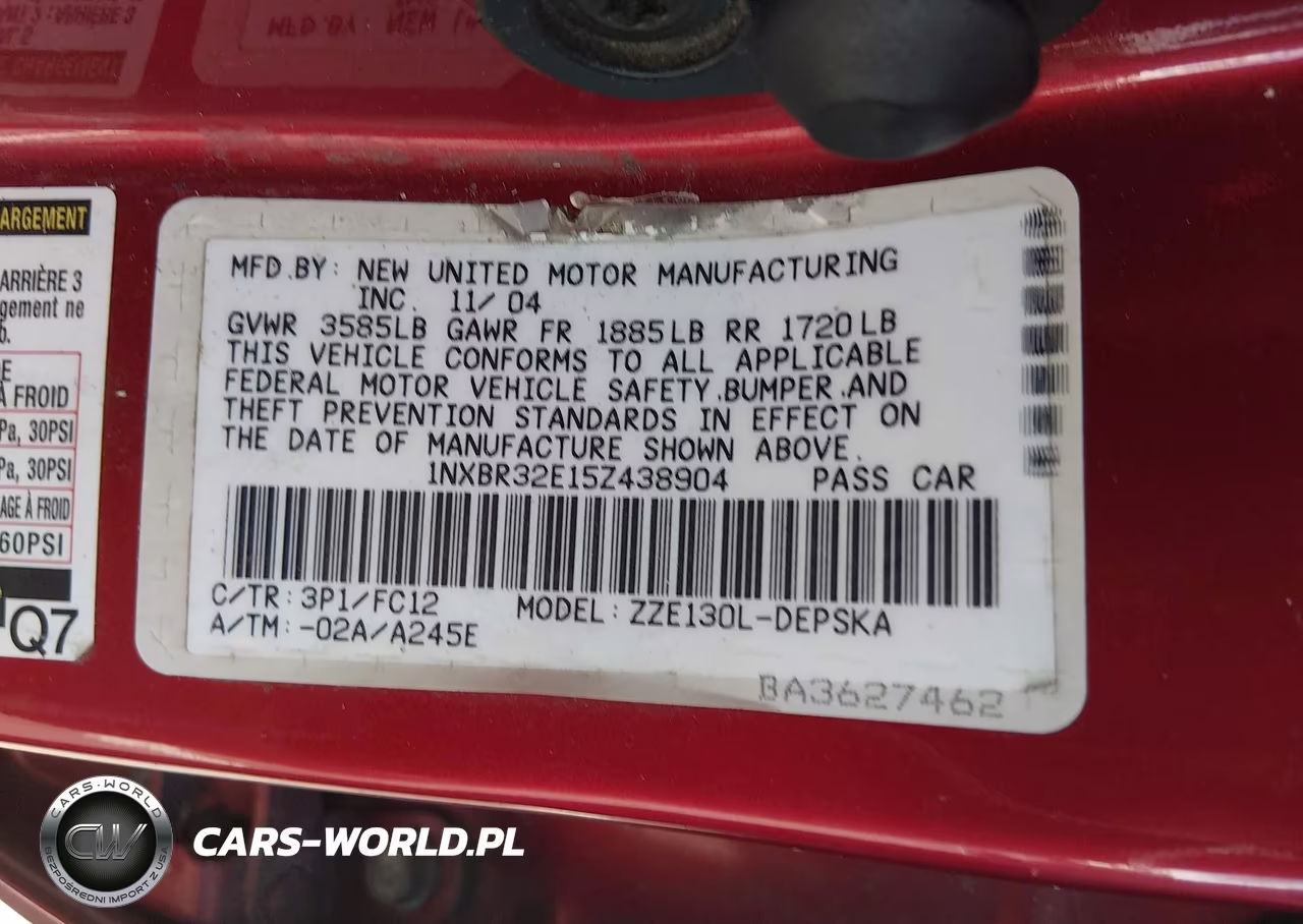 2005 Toyota Corolla S VIN:1NXBR32E15Z438904 - 9