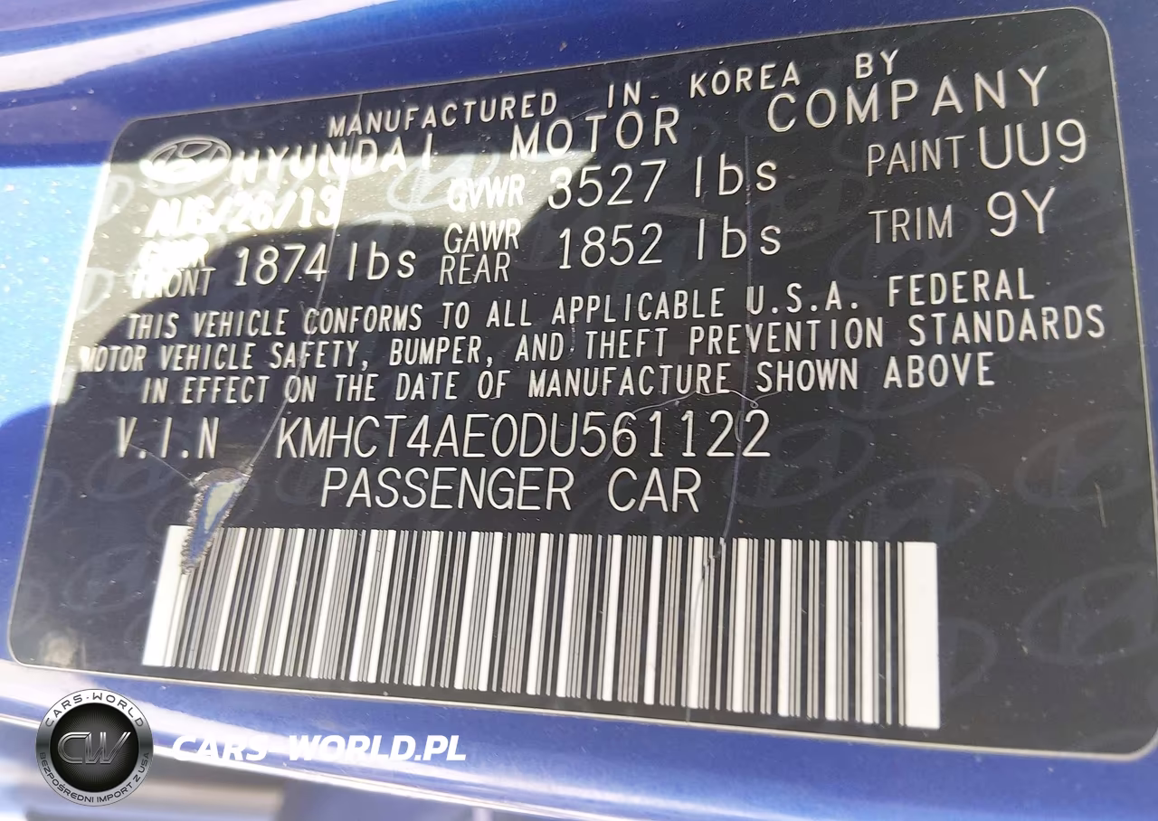 2013 Hyundai Accent Gls VIN:KMHCT4AE0DU561122 - 9