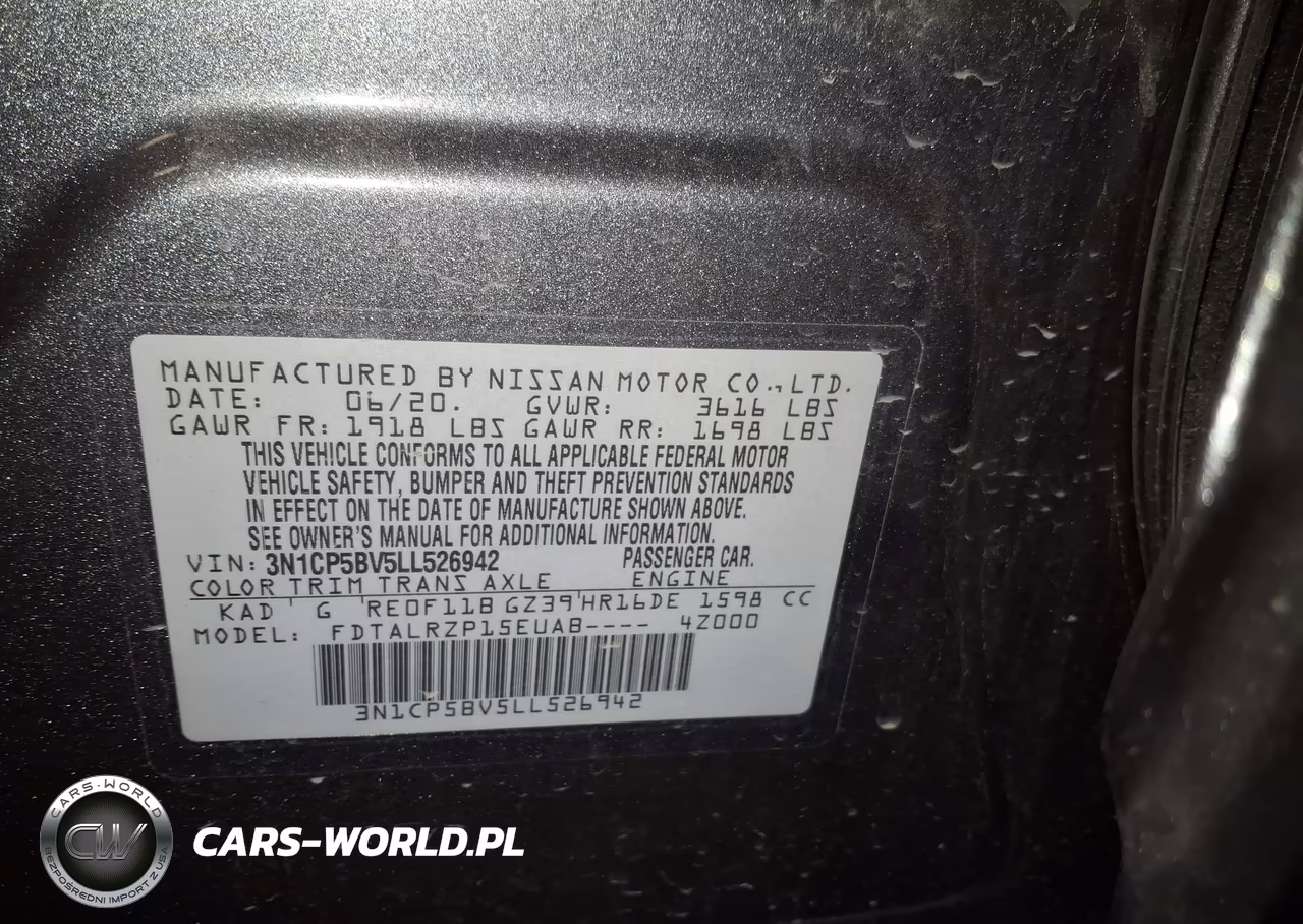2020 Nissan Kicks S Xtronic Cvt VIN:3N1CP5BV5LL526942 - 9