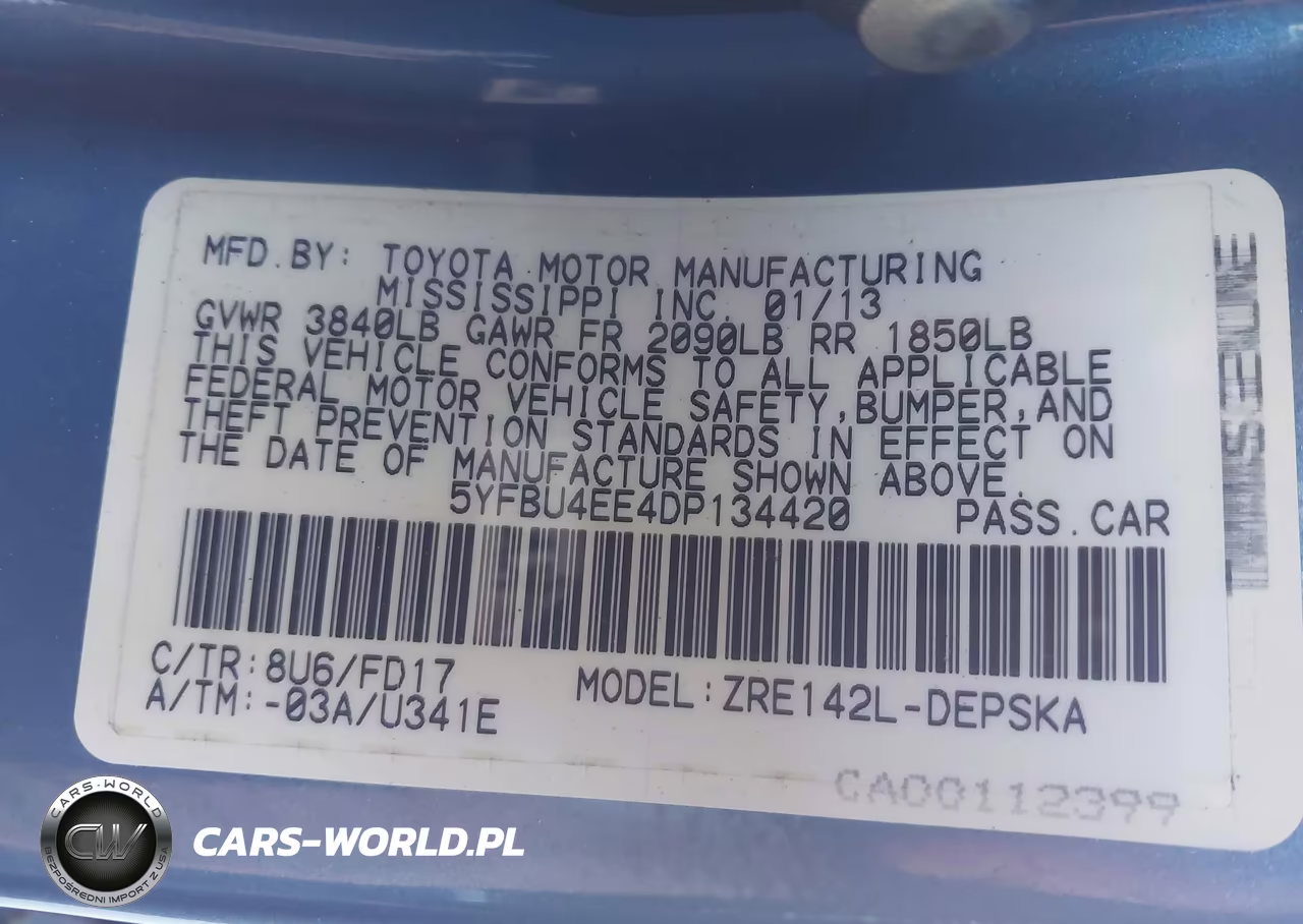 2013 Toyota Corolla S VIN:5YFBU4EE4DP134420 - 9