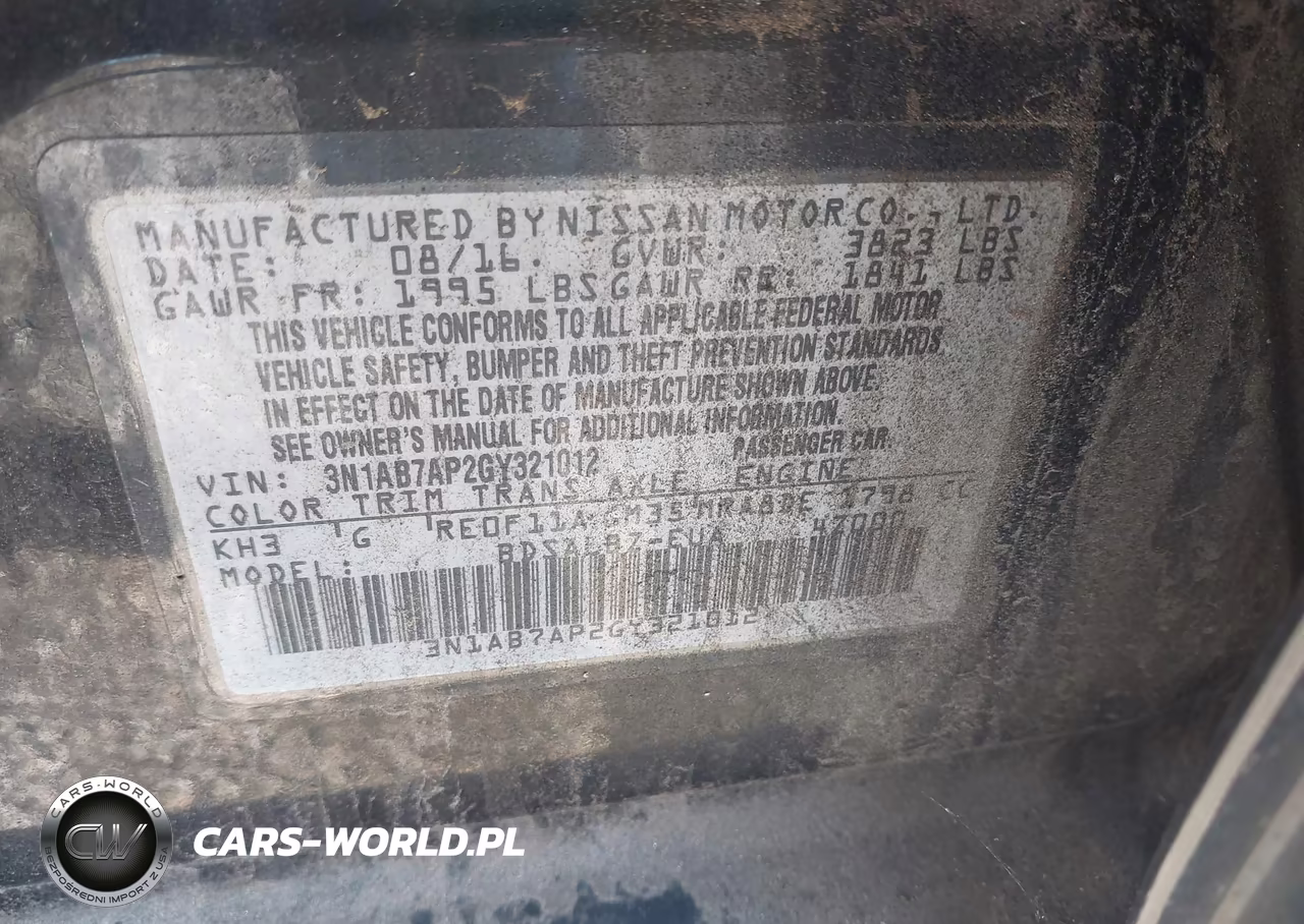 2016 Nissan Sentra S VIN:3N1AB7AP2GY321012 - 9