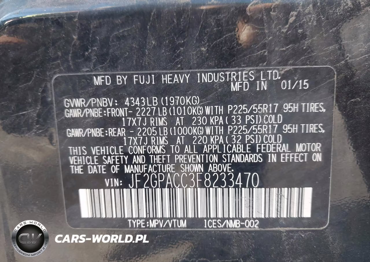 2015 Subaru Xv Crosstrek 2.0I Premium VIN:JF2GPACC3F8233470 - 9