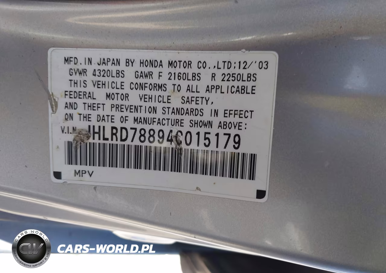 2004 Honda Cr-V Ex VIN:JHLRD78894C015179 - 9