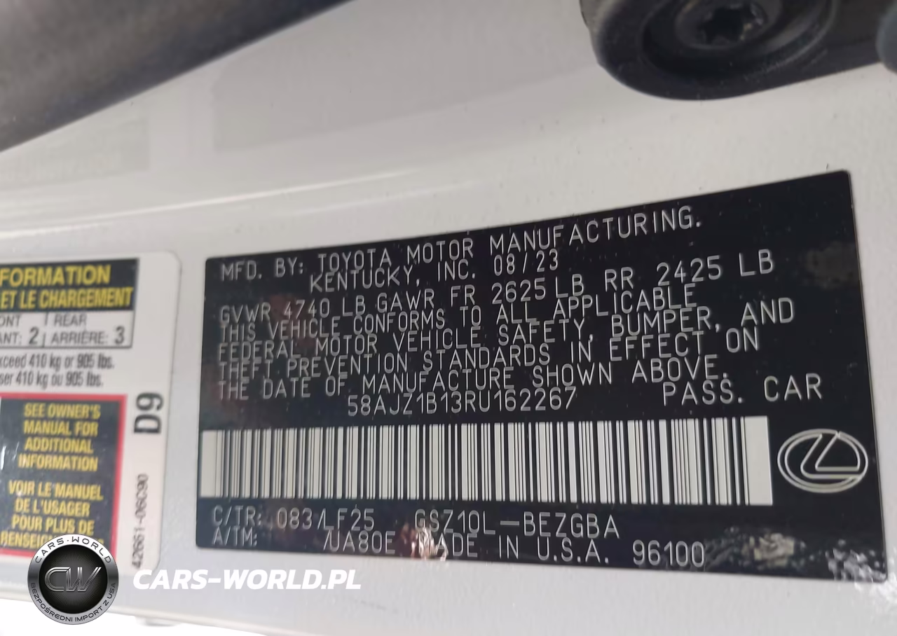 2024 Lexus Es 350 F Sport Handling VIN:58AJZ1B13RU162267 - 9