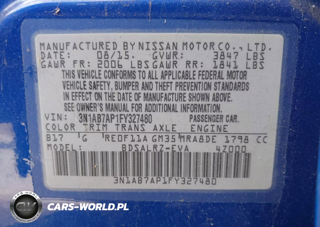 2015 Nissan Sentra Sr VIN:3N1AB7AP1FY327480 - 9