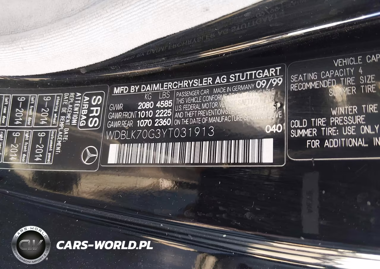 2000 Mercedes-Benz Clk 430 VIN:WDBLK70G3YT031913 - 9