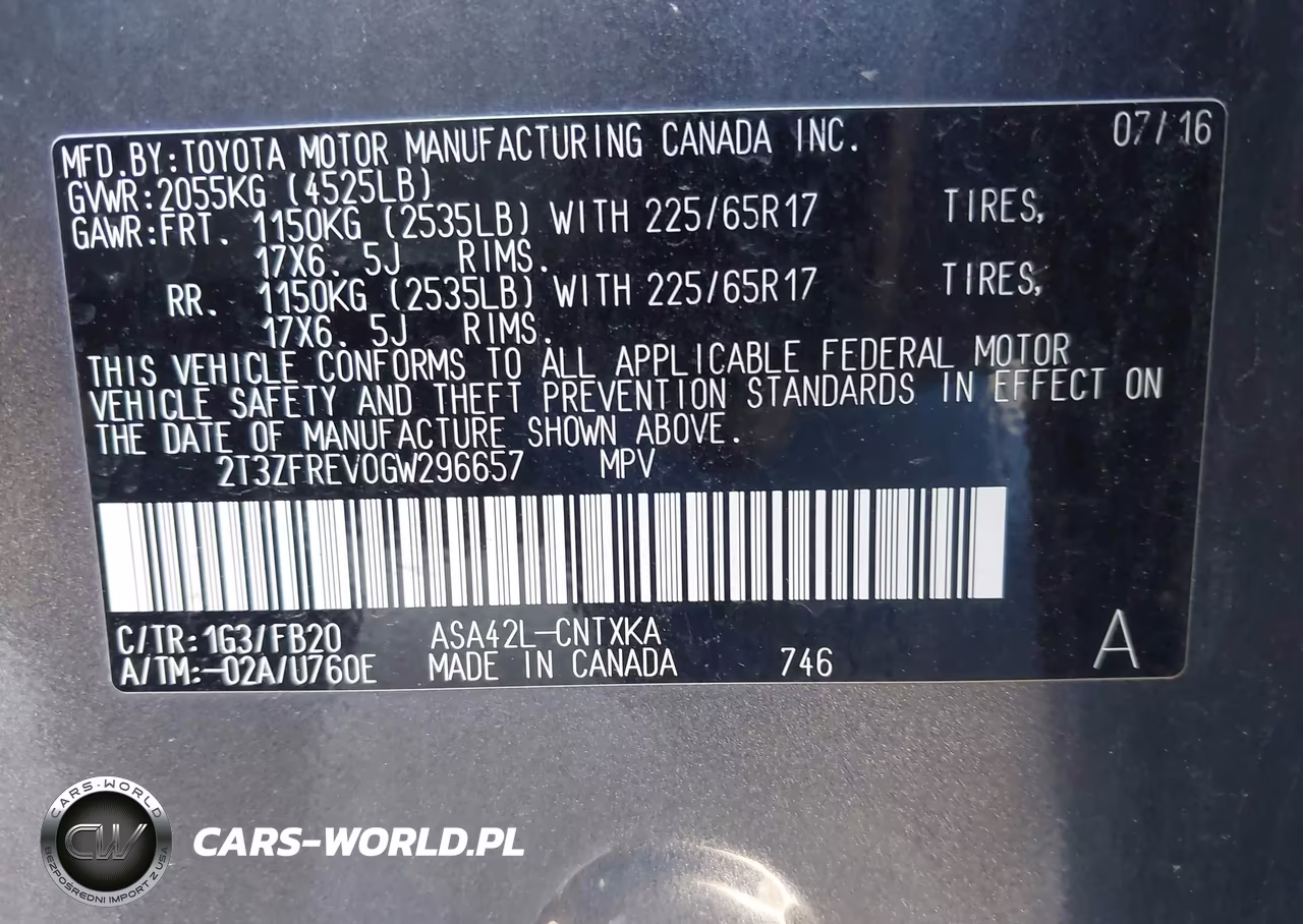 2016 Toyota Rav4 Le VIN:2T3ZFREV0GW296657 - 9