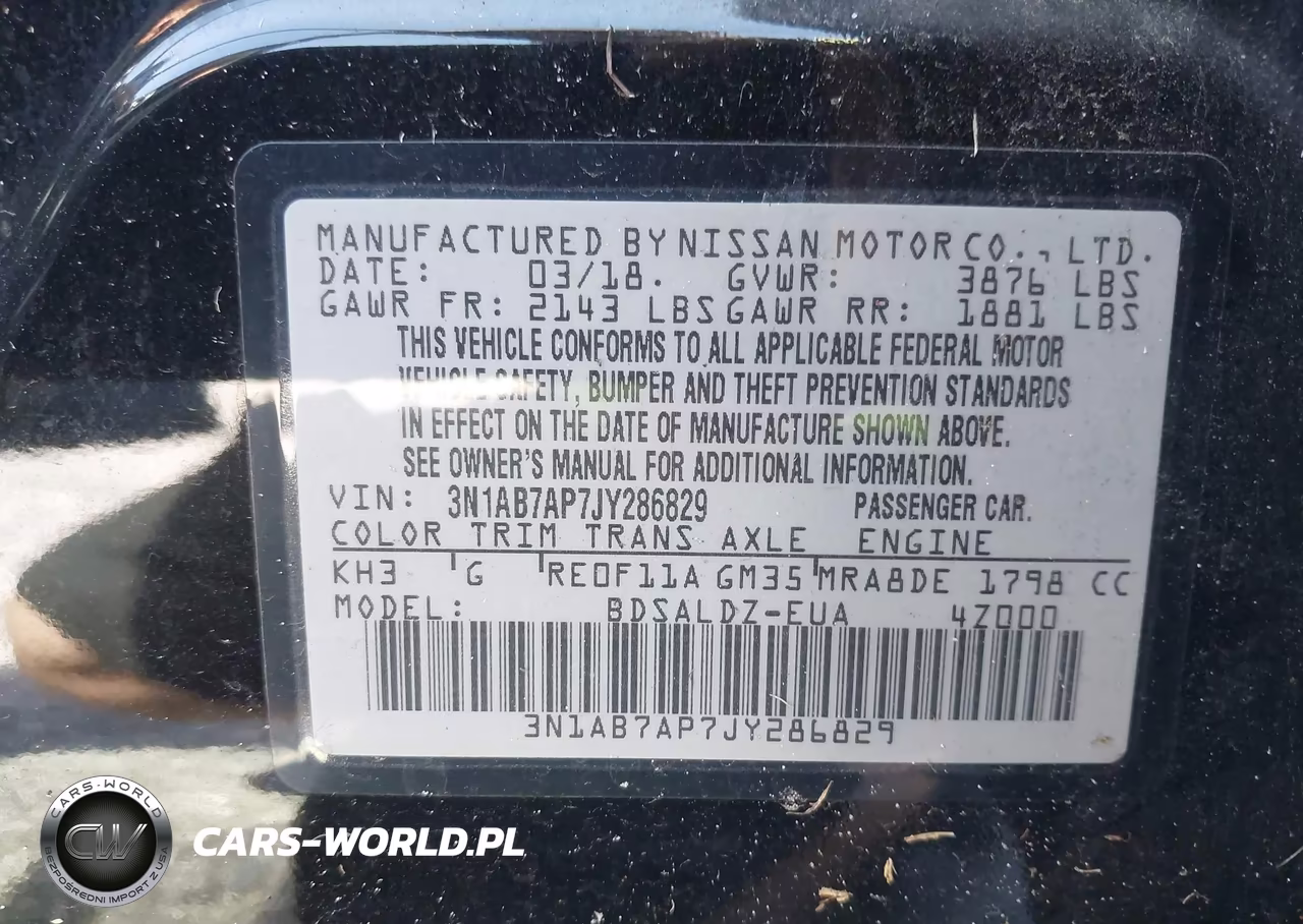 2018 Nissan Sentra Sv VIN:3N1AB7AP7JY286829 - 9