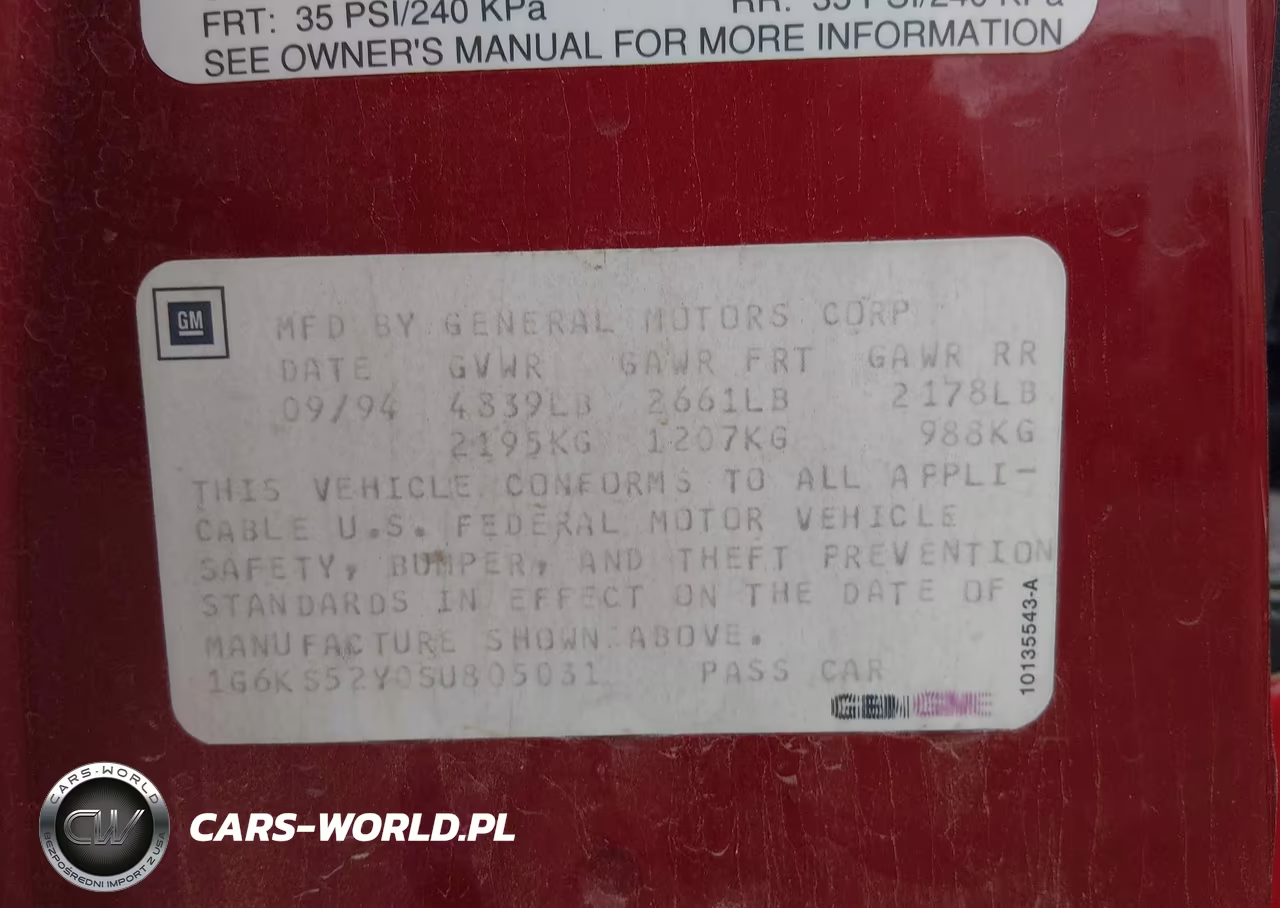 1995 Cadillac Seville Sls VIN:1G6KS52Y0SU805031 - 9