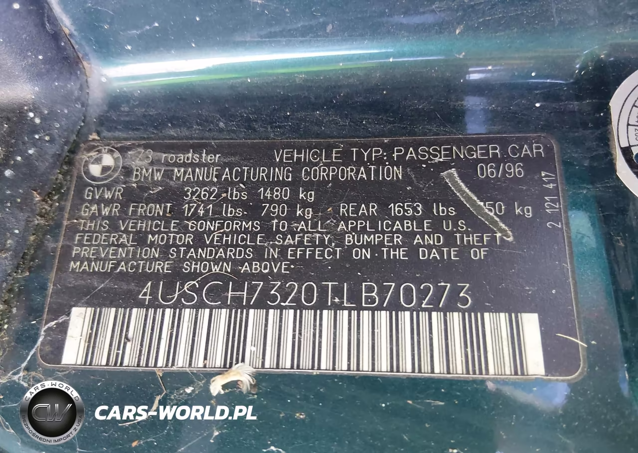 1996 BMW Z3 1.9 VIN:4USCH7320TLB70273 - 9