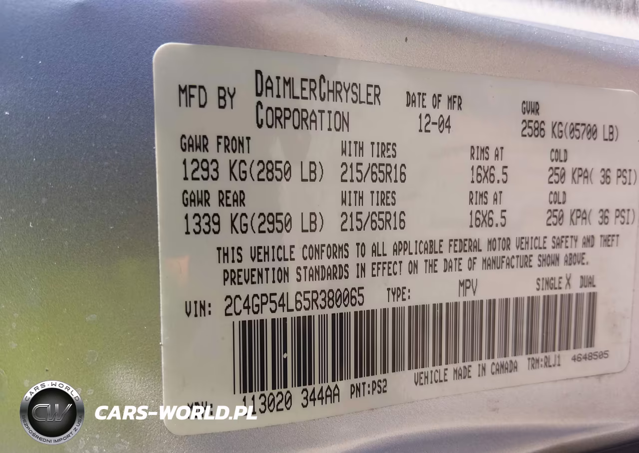 2005 Chrysler Town & Country Touring VIN:2C4GP54L65R380065 - 9