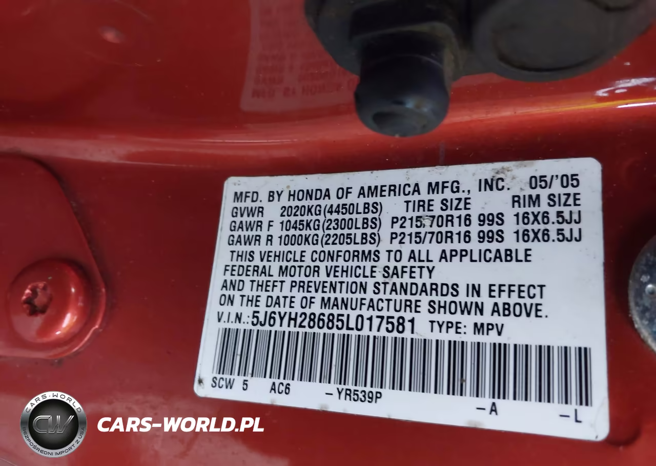 2005 Honda Element Ex VIN:5J6YH28685L017581 - 9