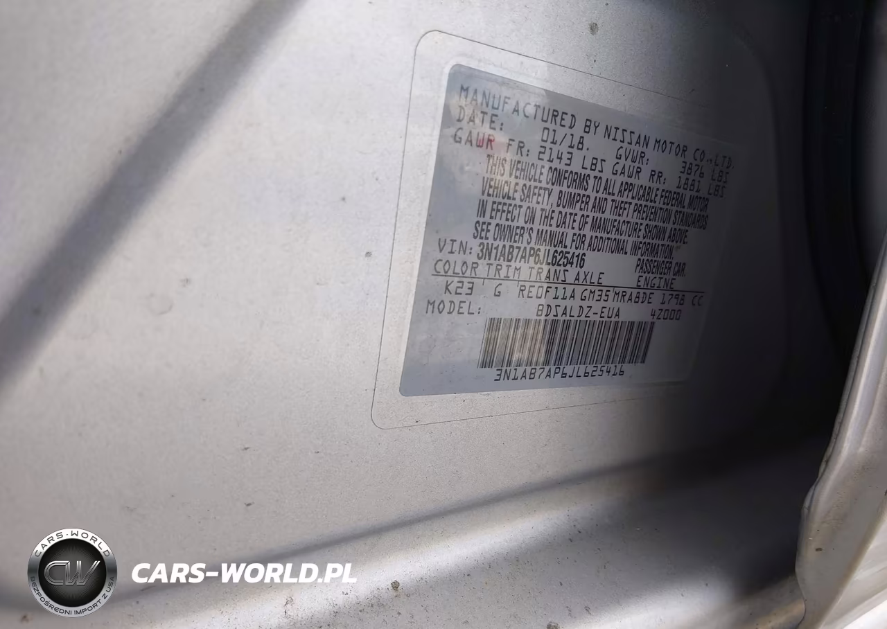 2018 Nissan Sentra Sv VIN:3N1AB7AP6JL625416 - 9