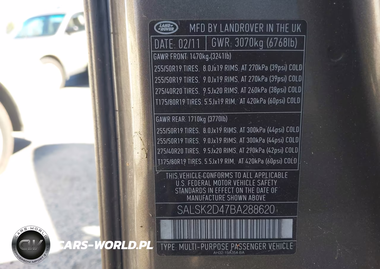 2011 Land Rover Range Rover Sport Hse VIN:SALSK2D47BA288620 - 9