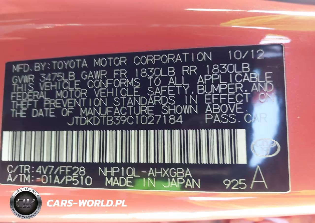 2012 Toyota Prius C Three VIN:JTDKDTB39C1027184 - 9